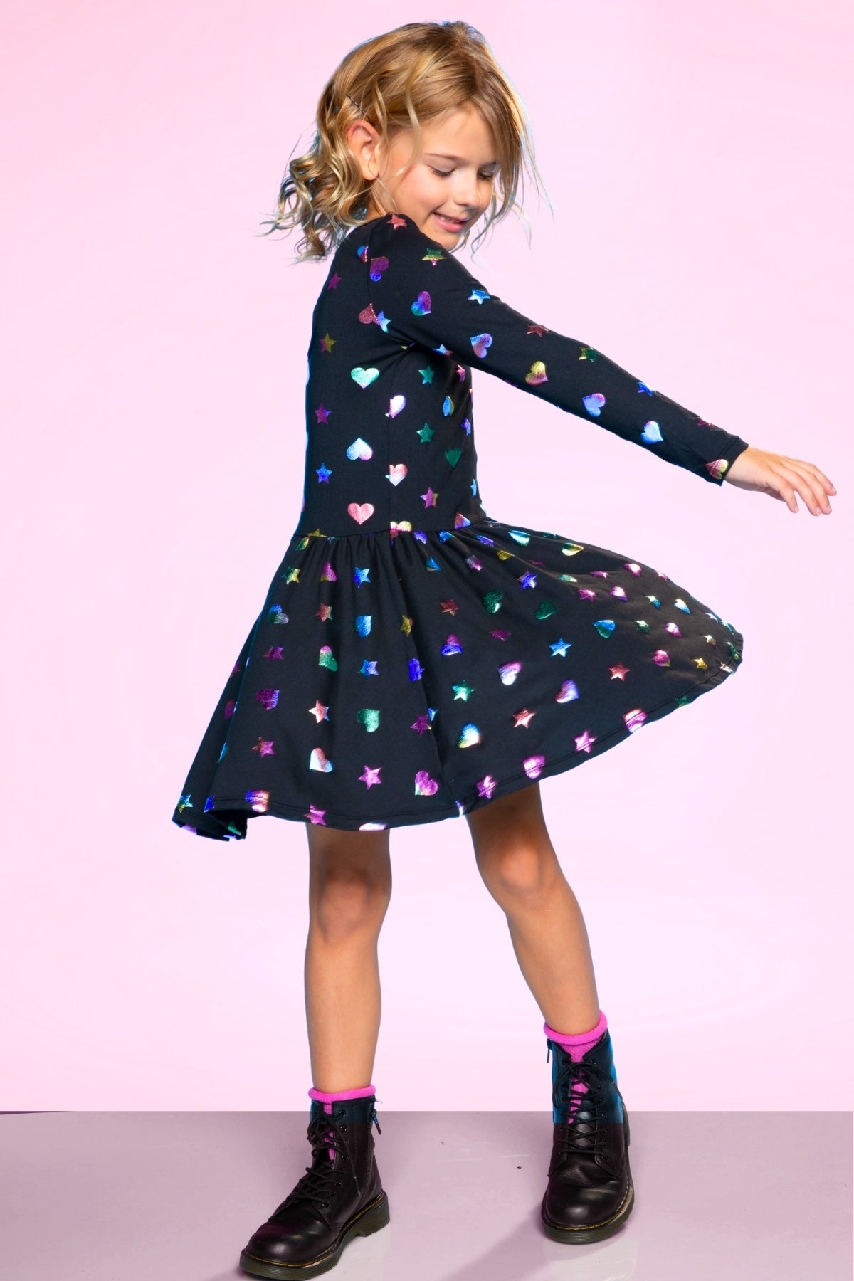 Simply Soft Long Sleeve Be Happy Dress.. - Rainbow Star
