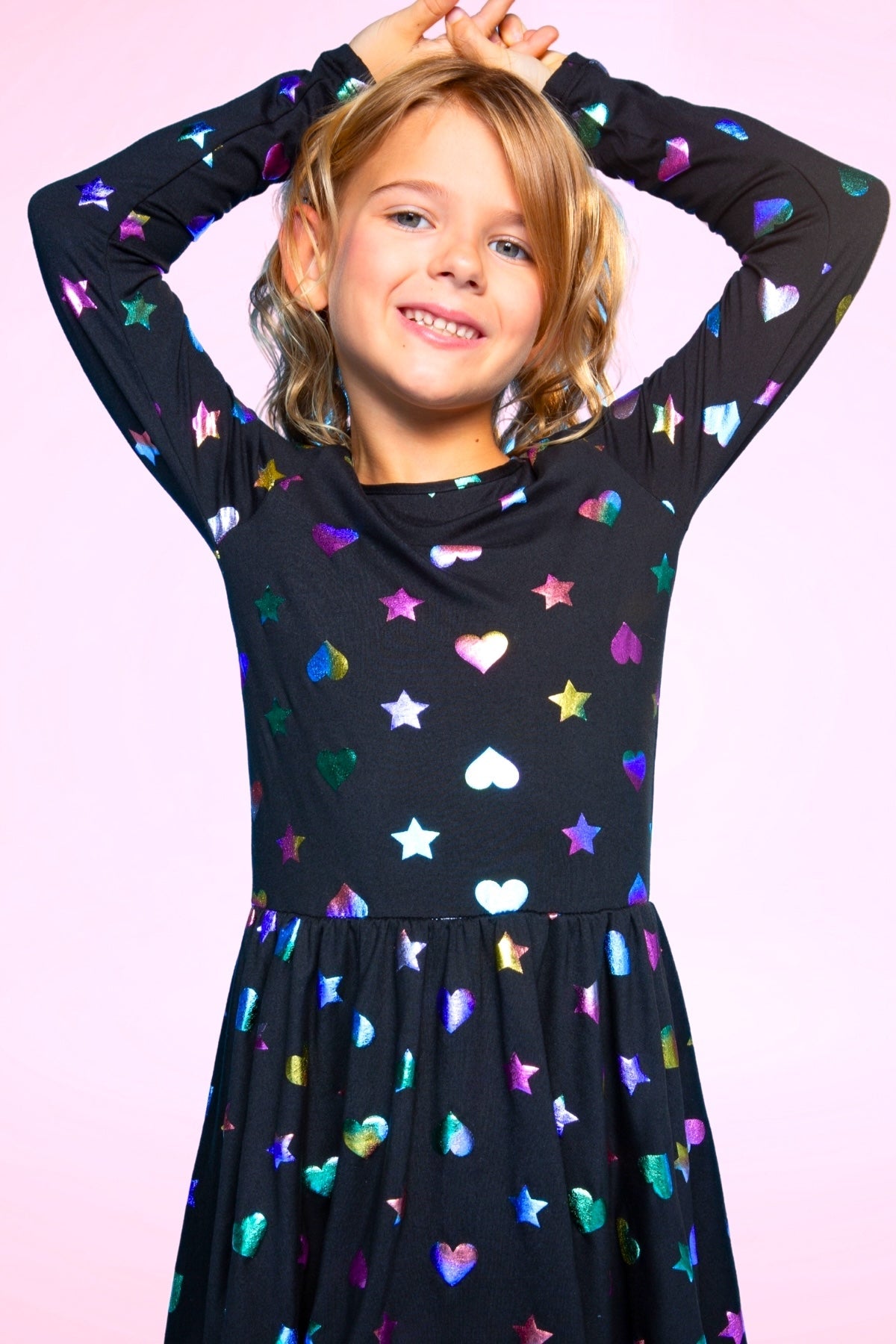 Simply Soft Long Sleeve Be Happy Dress.. - Purple Smile Retro