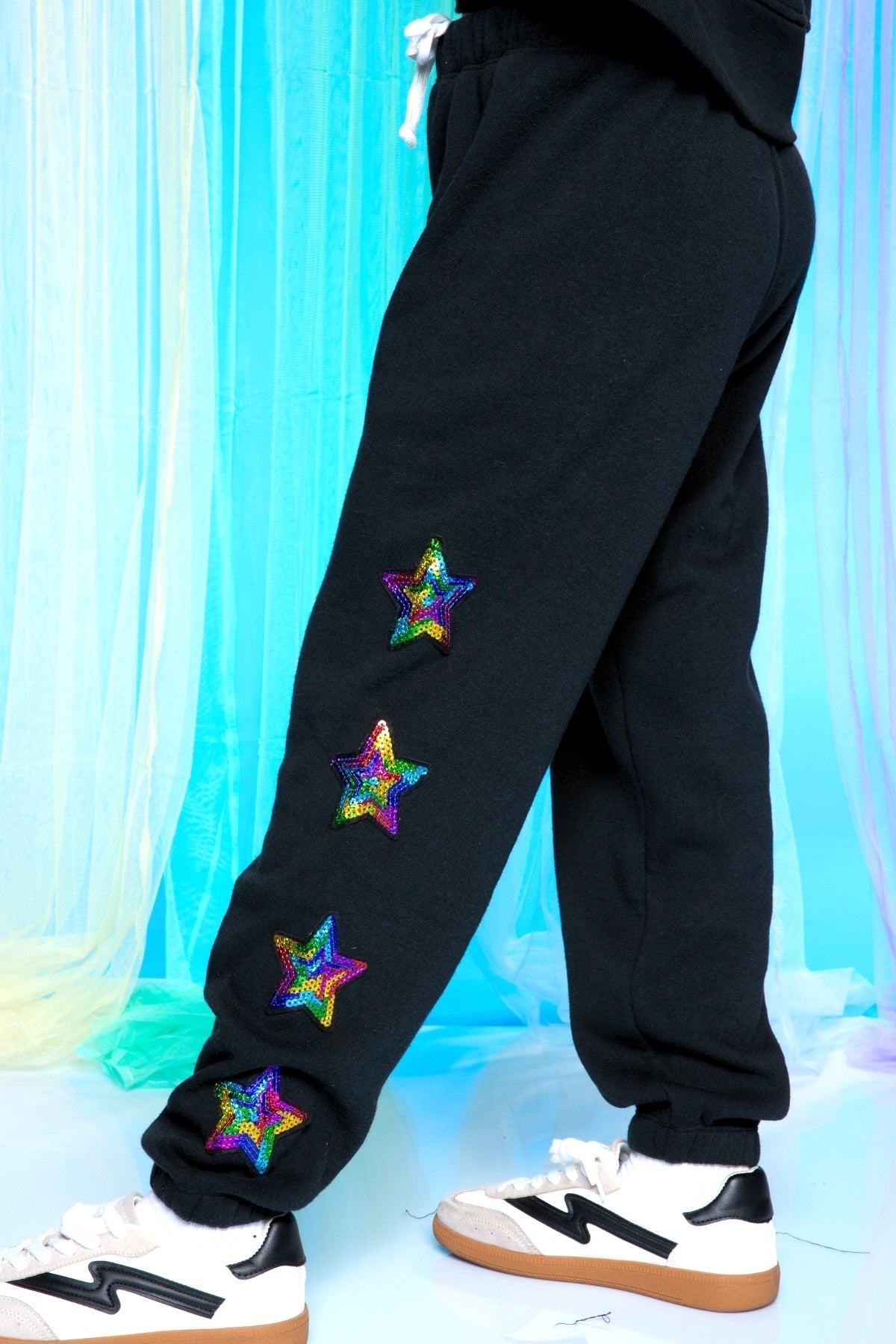 Cotton Soft French Terry Sweatpant ••• - Grey Pink Blue Stripe