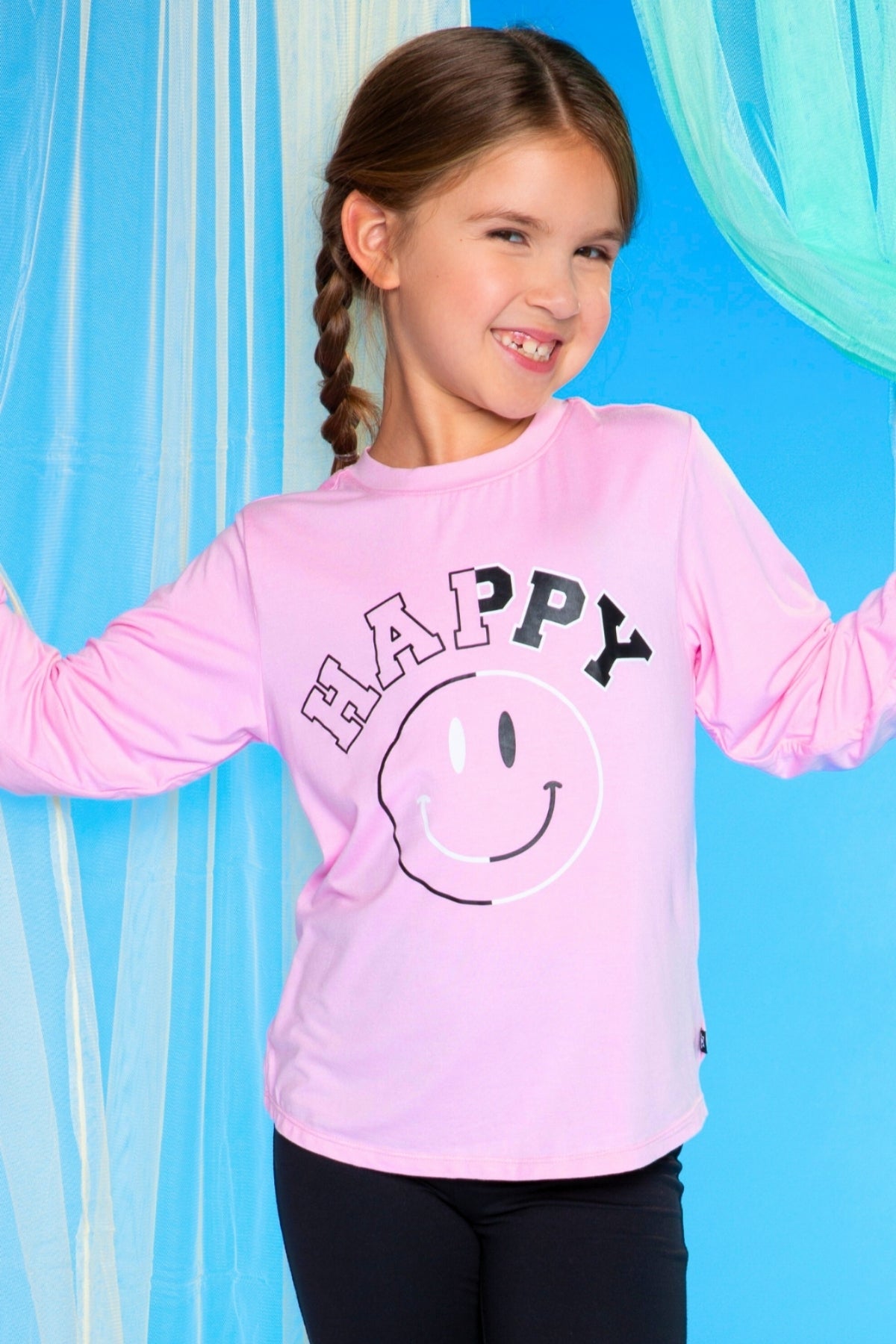 Modal Long Sleeve Shirttail Top - Black Ombre Emojis