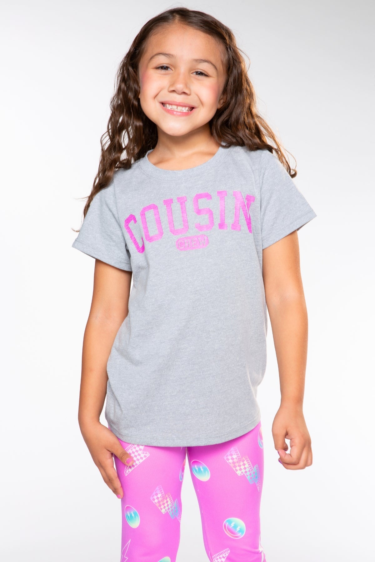 Triblend Short Sleeve Tee & Slim Lounge Bottom - Black Grey Cousin Crew Smile