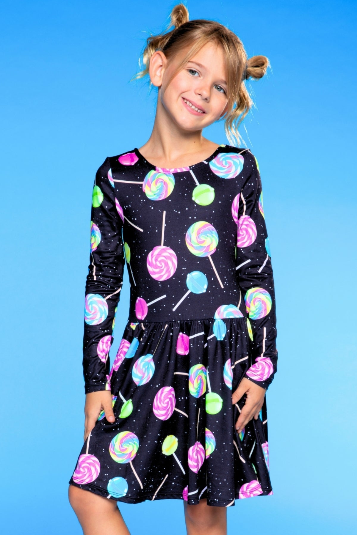 Simply Soft Long Sleeve Be Happy Dress.. - Purple Smile Retro