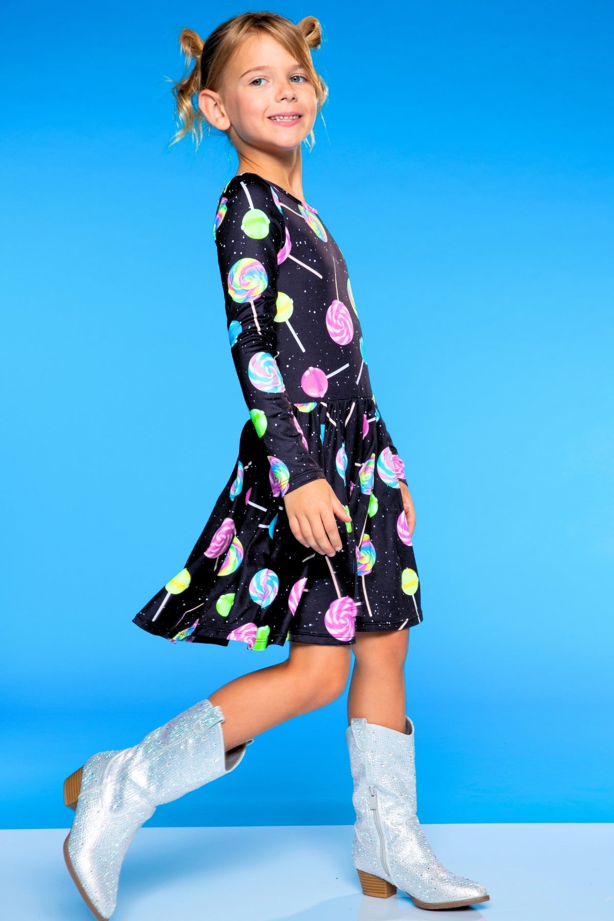 Simply Soft Long Sleeve Be Happy Dress.. - Purple Smile Retro