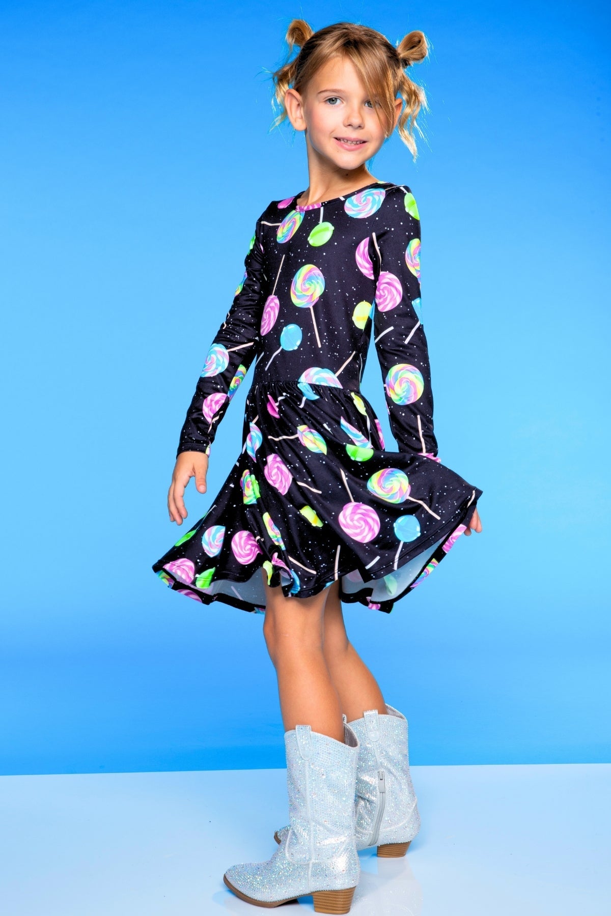 Simply Soft Long Sleeve Be Happy Dress.. - Rainbow Star