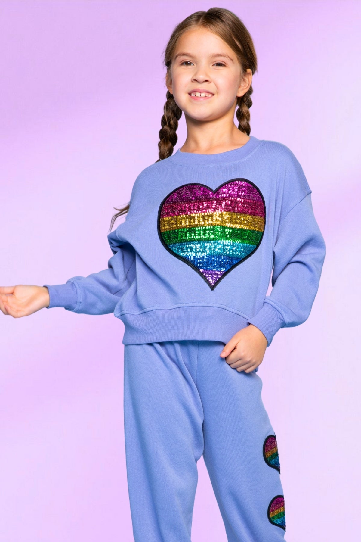 Cotton Soft French Terry Everyday Sweatshirt - Pink Rose Bow