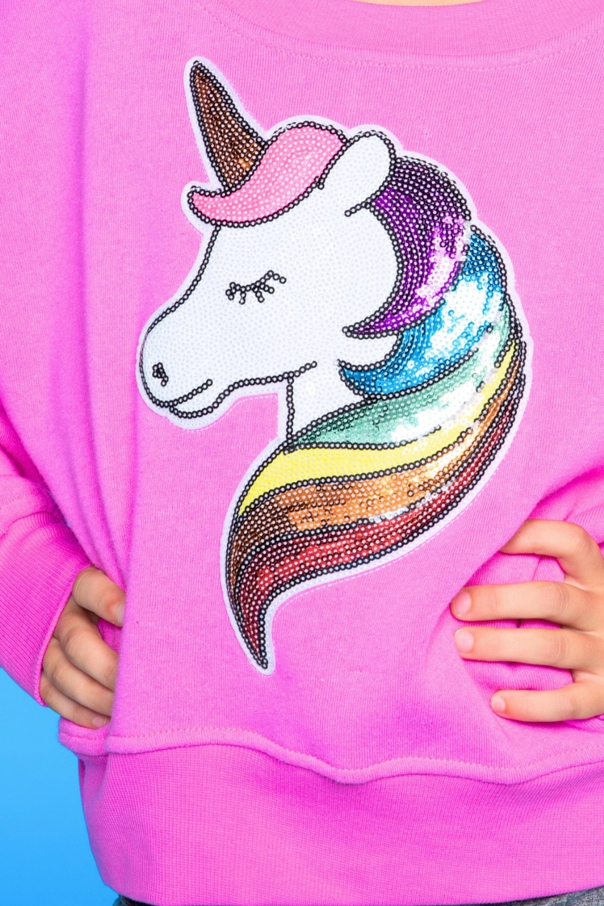 Cotton Soft French Terry Everyday Sweatshirt - Pink Rose Bow
