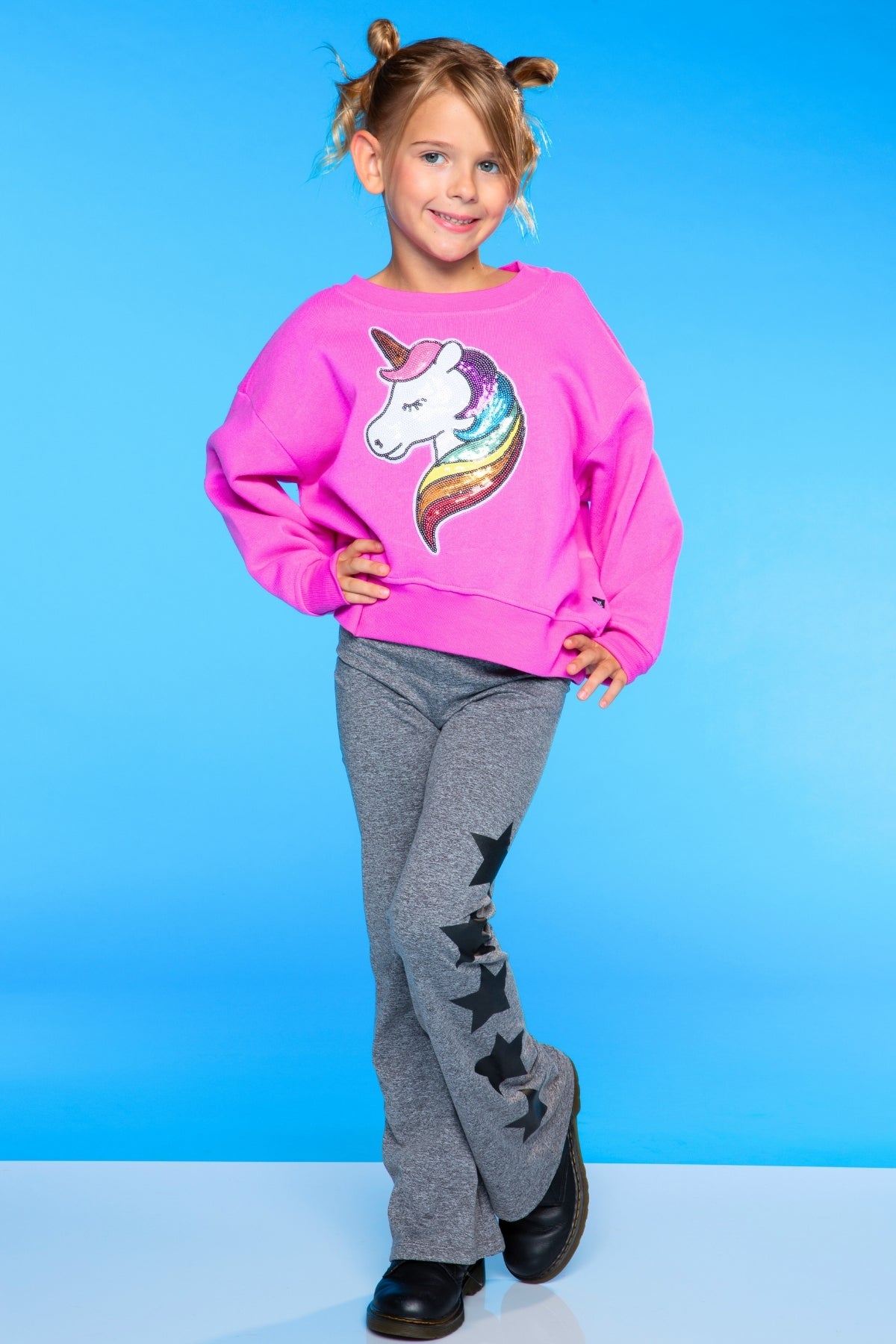 Cotton Soft French Terry Everyday Sweatshirt - Pink Rose Bow