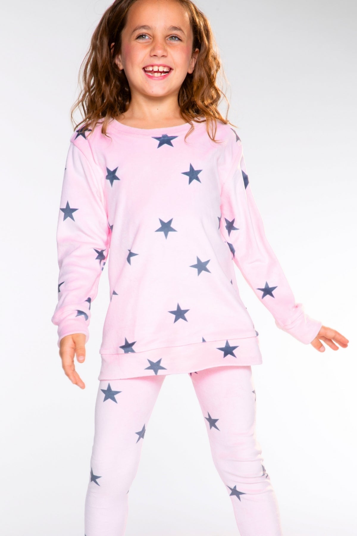 Long Sleeve Velour Set - Pink Stars - LOVE!