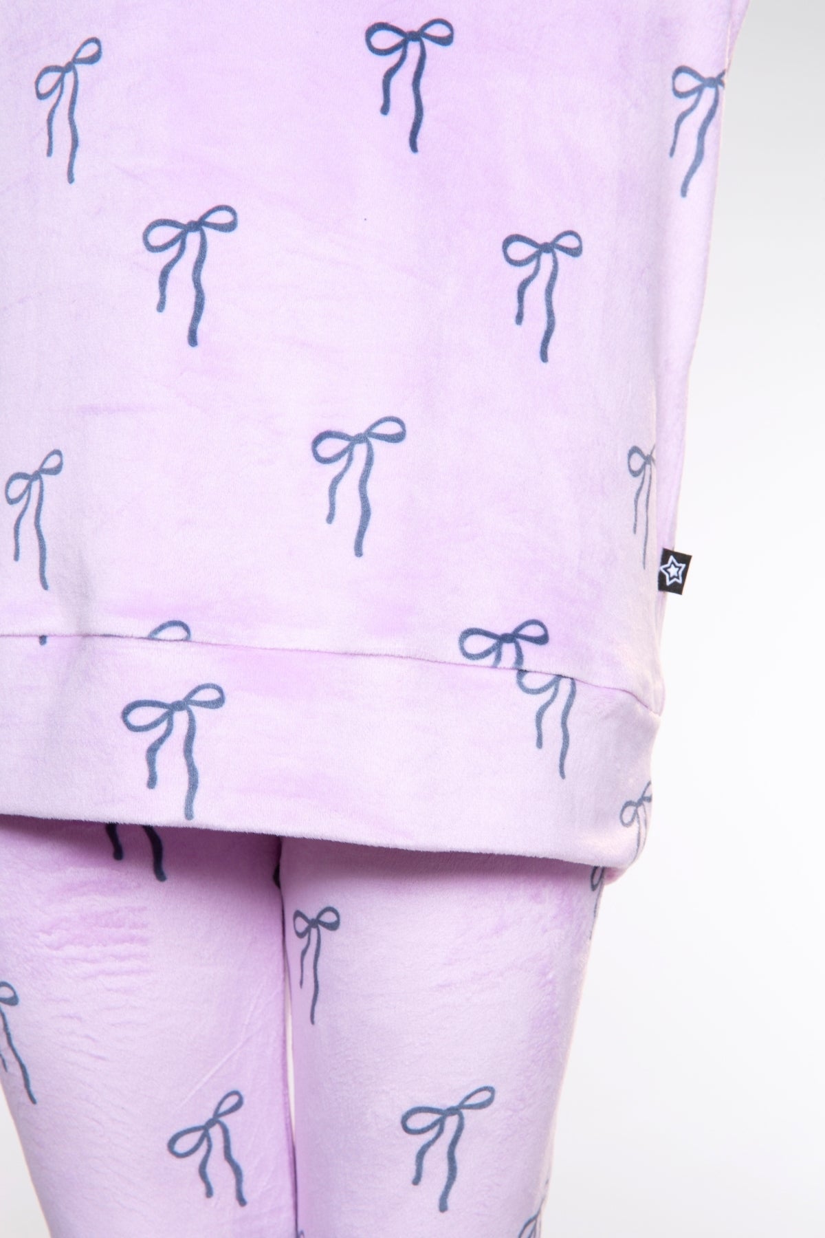 Long Sleeve Velour Set - Lilac Bows - LOVE!
