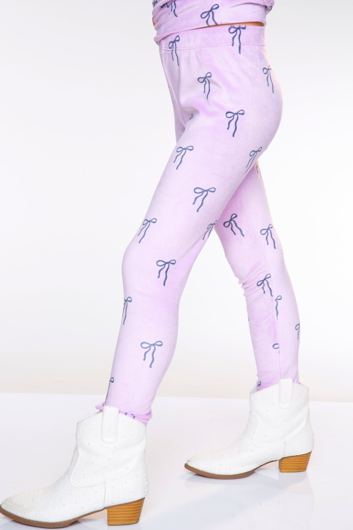 Long Sleeve Velour Set - Lilac Bows - LOVE!