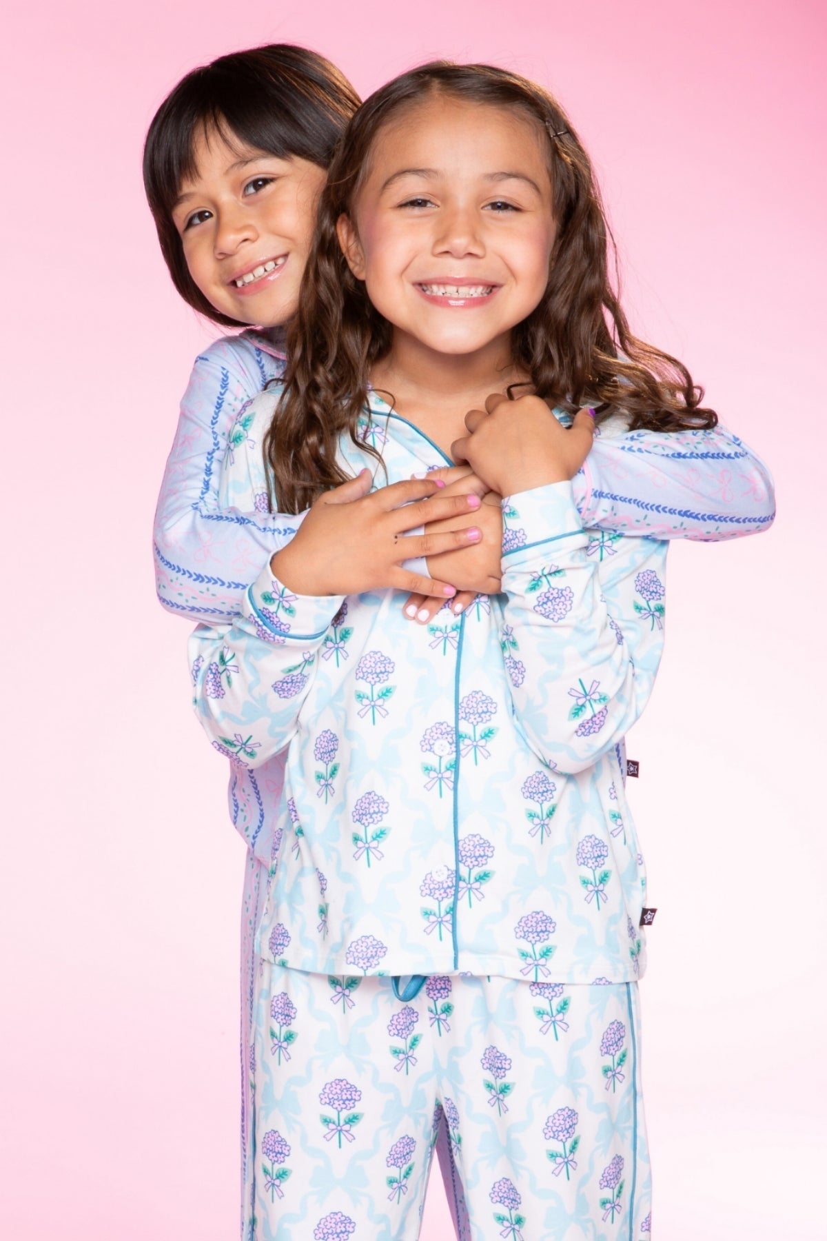 Long Sleeve Simply Soft Button Down Top & Karate Pant - Ivory Blue Floral