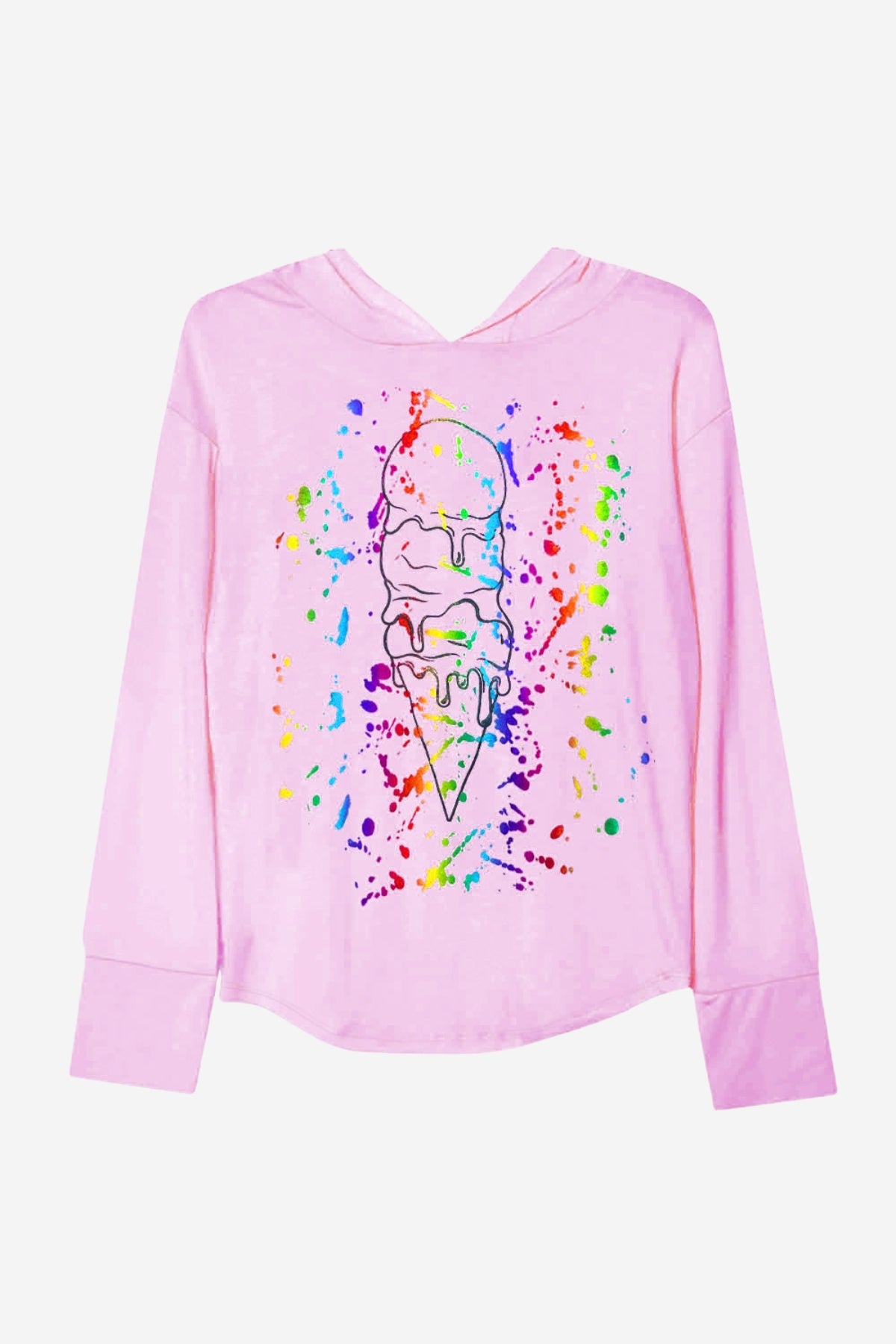 Modal Knit Hoodie Pullover W/Thumbholes - Black Leopard Love Kiss - LOVE!