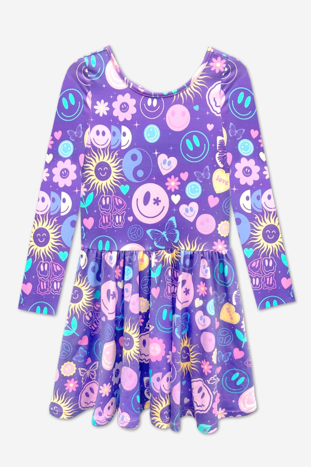 Simply Soft Long Sleeve Be Happy Dress.. - Rainbow Star