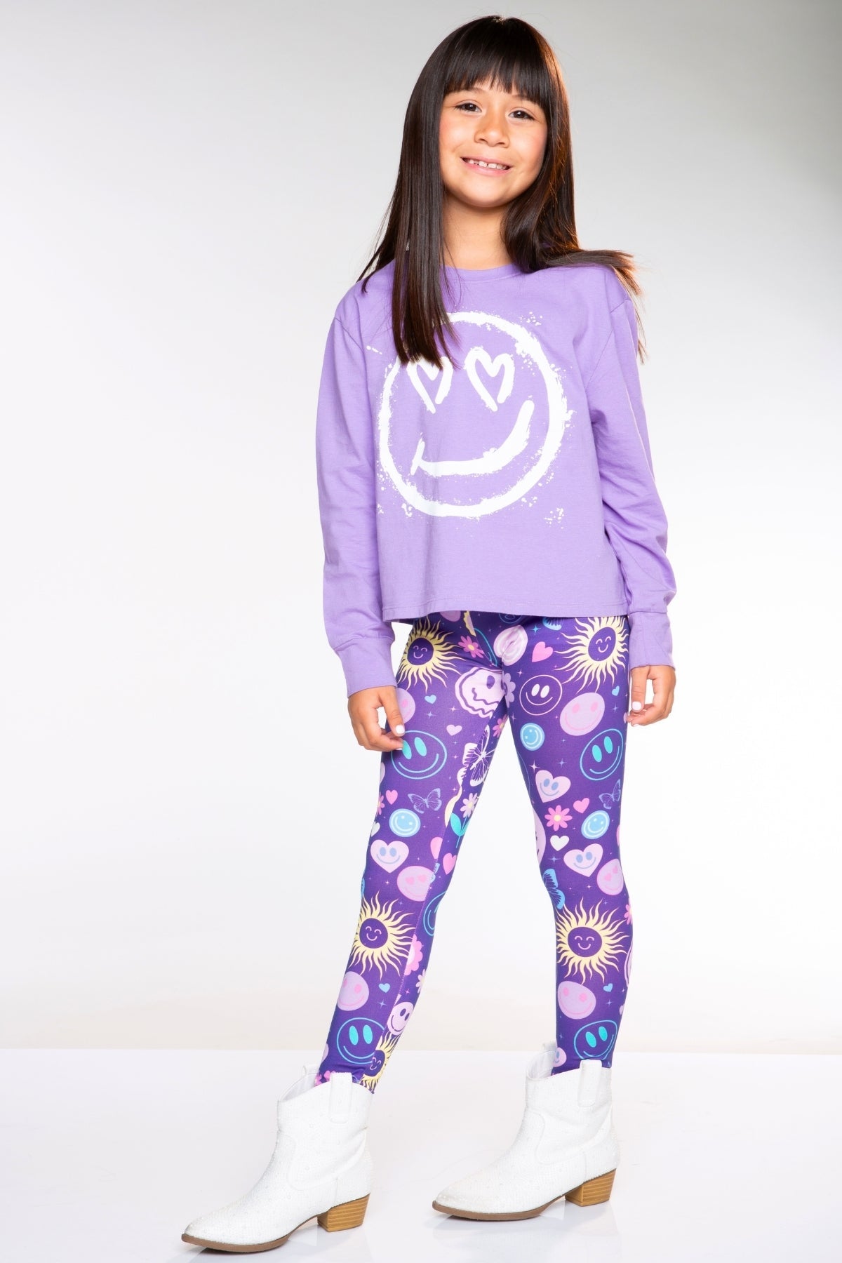 Simply Soft Long Legging. - Denim Tie Dye Graffiti Elements - NEW!