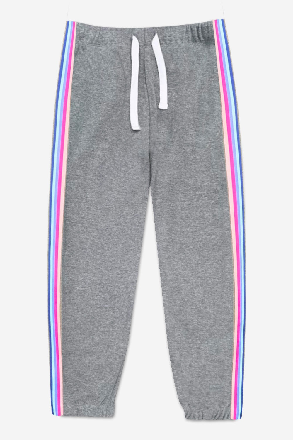 Cotton Soft French Terry Sweatpant ••• - Grey Pink Blue Stripe