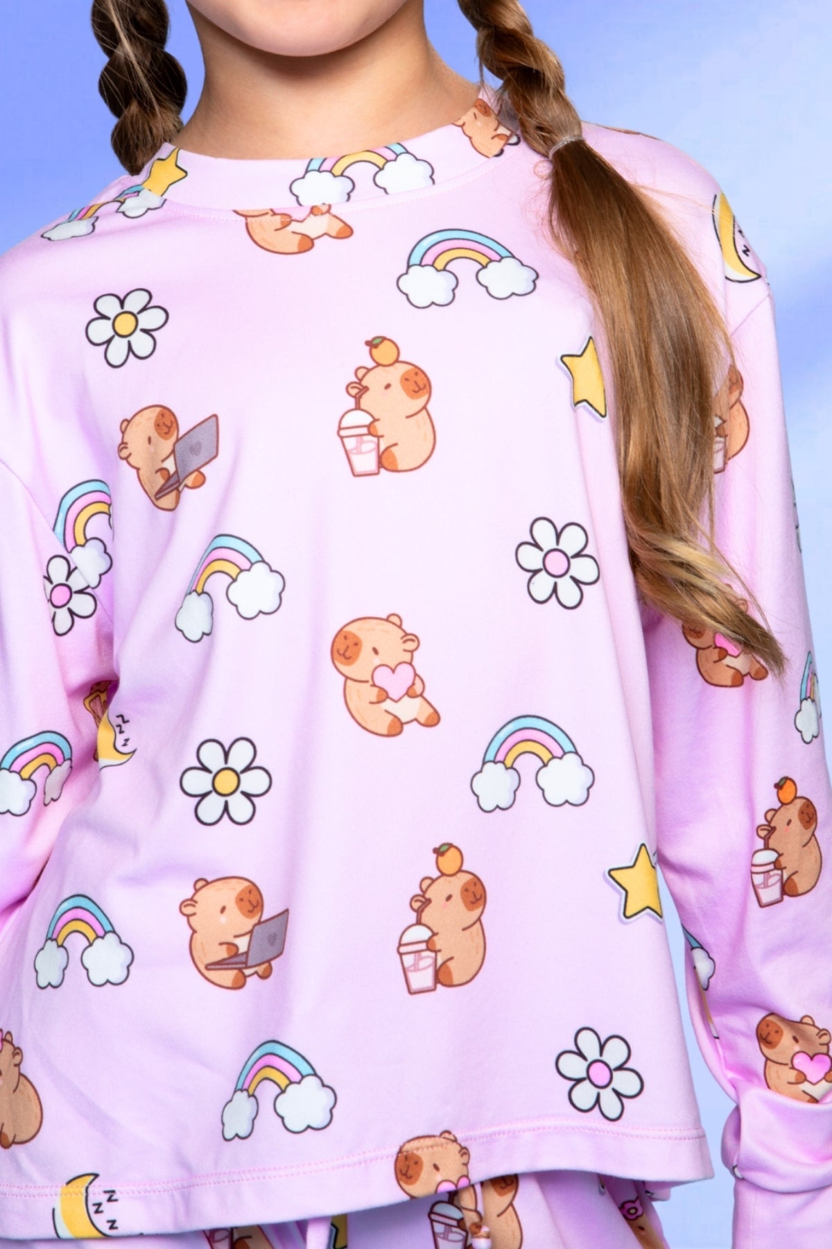 Simply Soft Long Sleeve Easy Tee & Karate Pant - Ivory Cherries & Bears