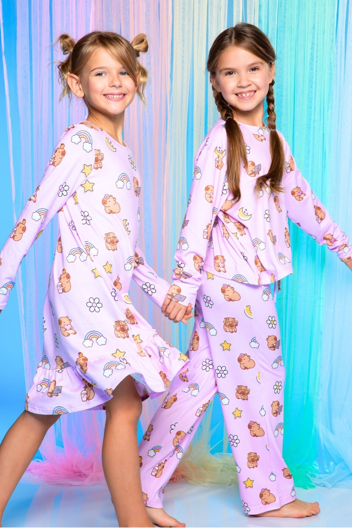 Simply Soft Long Sleeve Easy Tee & Karate Pant - Lavender Capybara