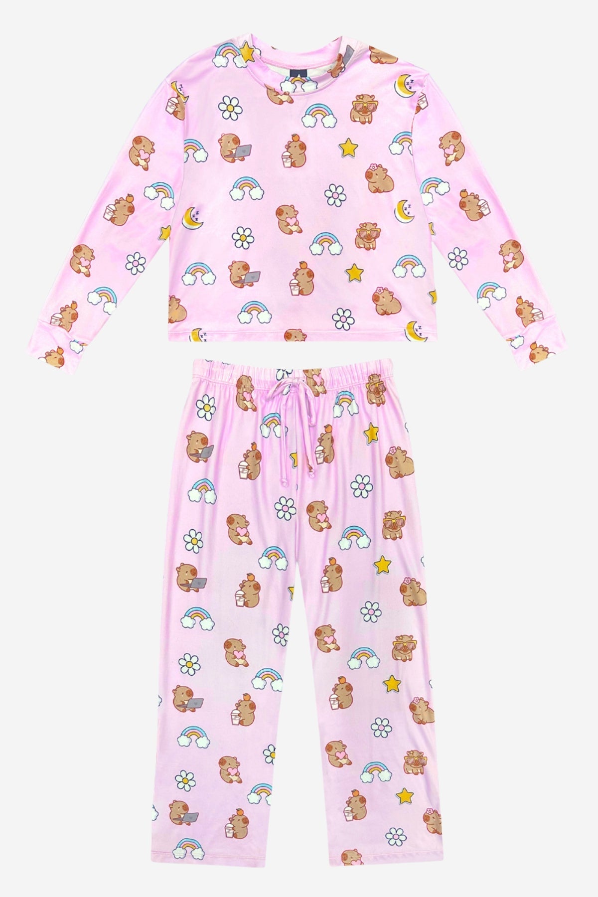 Simply Soft Long Sleeve Easy Tee & Karate Pant - Lavender Capybara