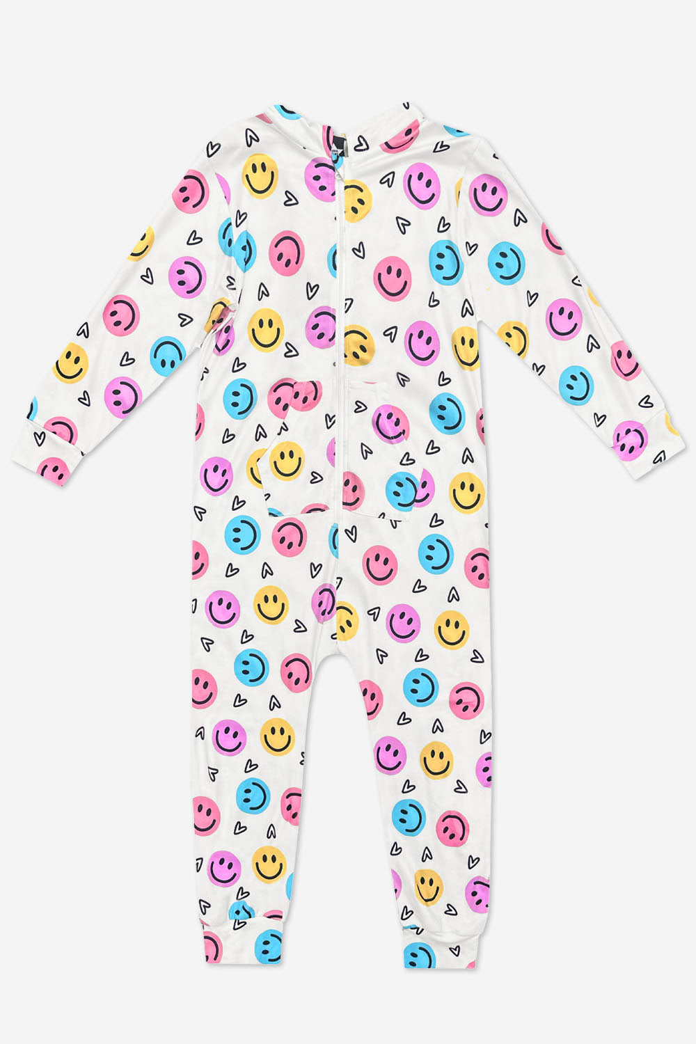 Simply Soft Hooded Zip Onesie - Pink Rainbows