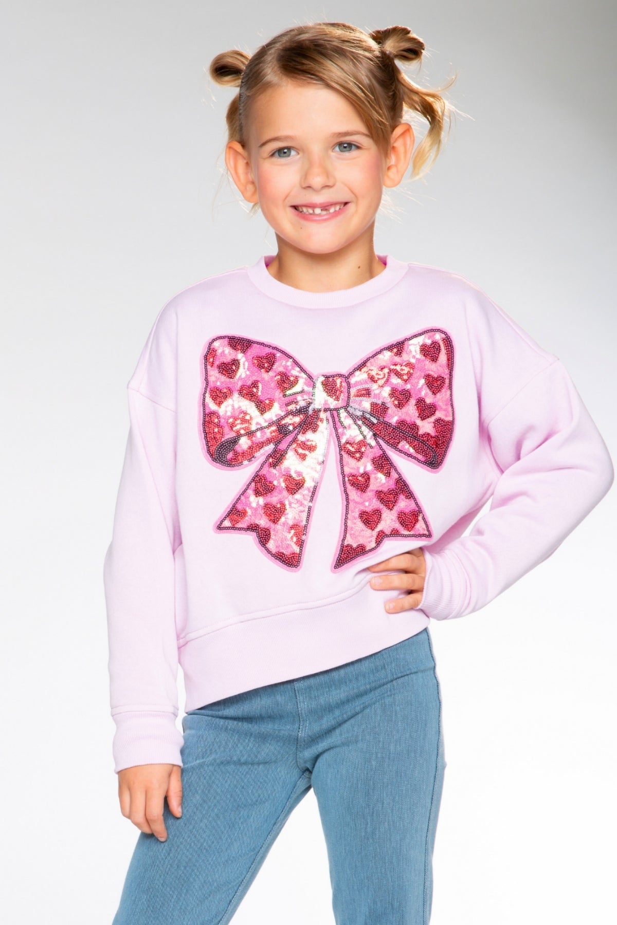 Cloud Soft French Terry Everyday Sweatshirt - Pink Daisy Rainbow