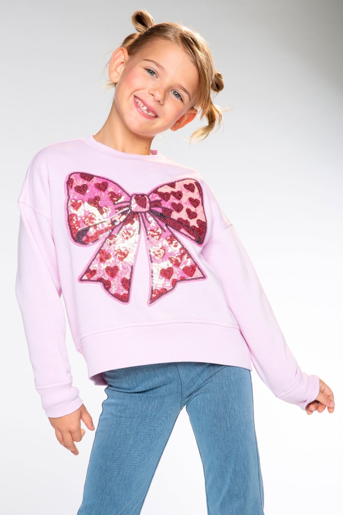 Cloud Soft French Terry Everyday Sweatshirt - Pink Daisy Rainbow