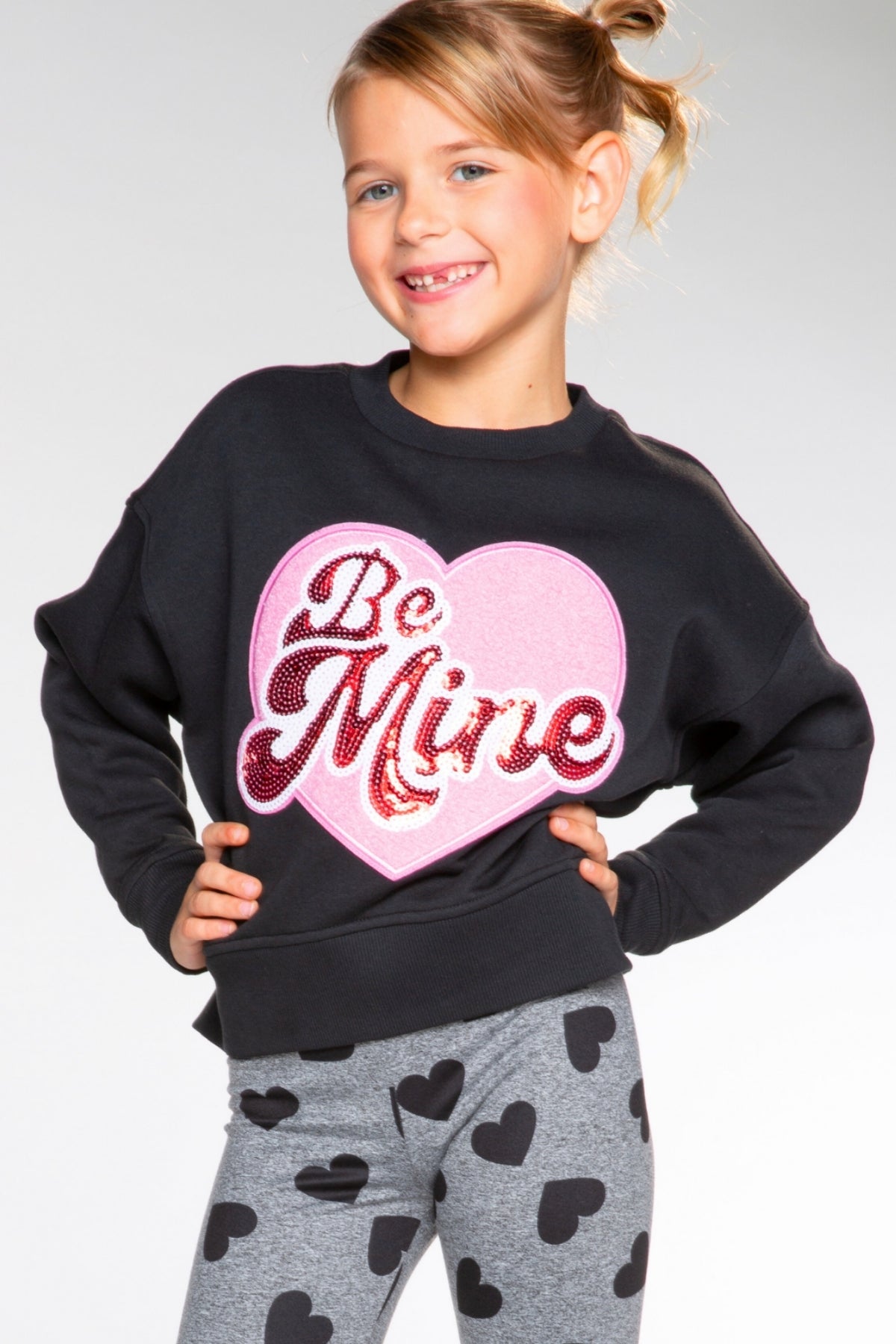Cloud Soft French Terry Everyday Sweatshirt - Pink Daisy Rainbow