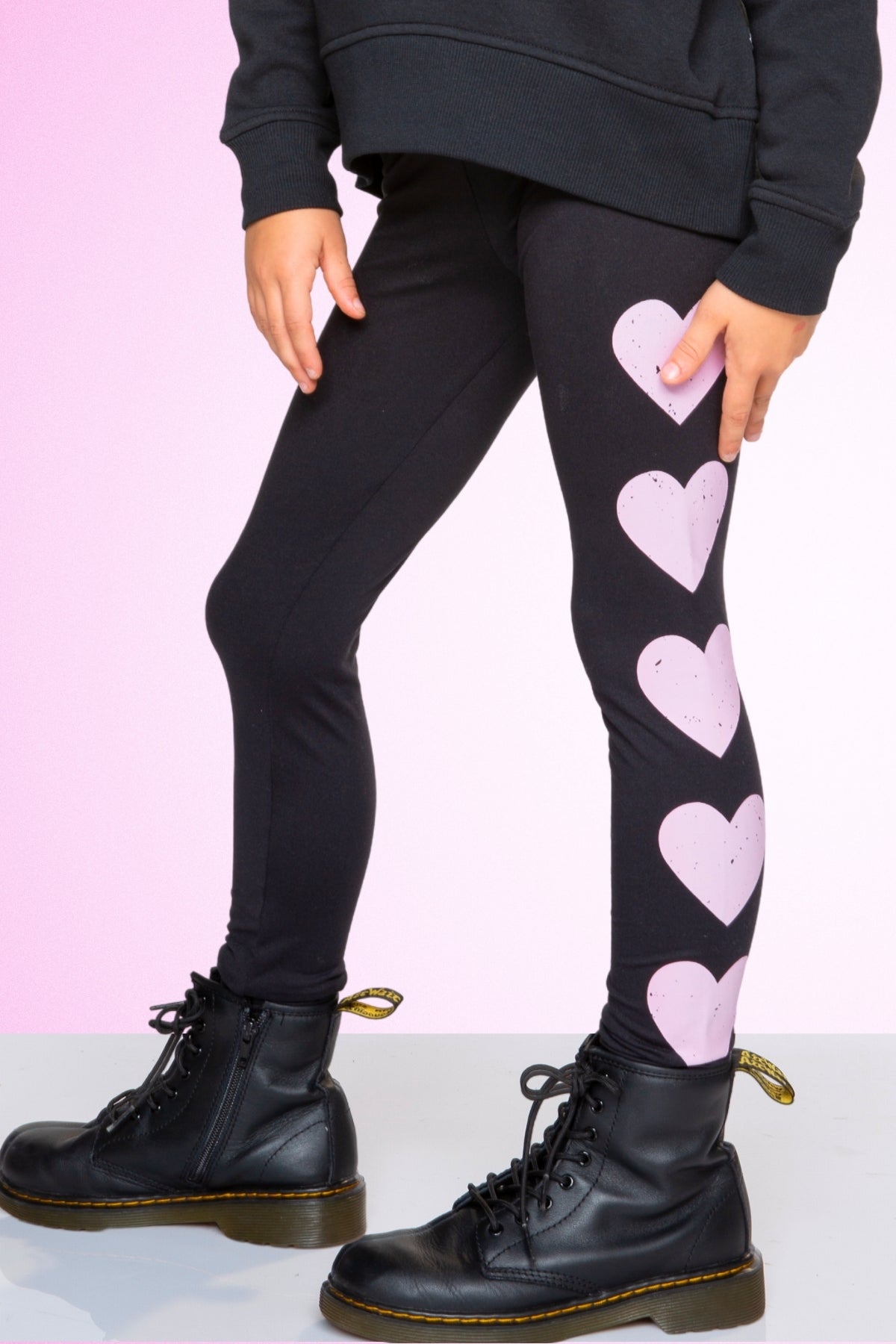 Simply Soft Luxe Mid-Rise Long Legging. - Heather Grey Black Hearts - NEW!