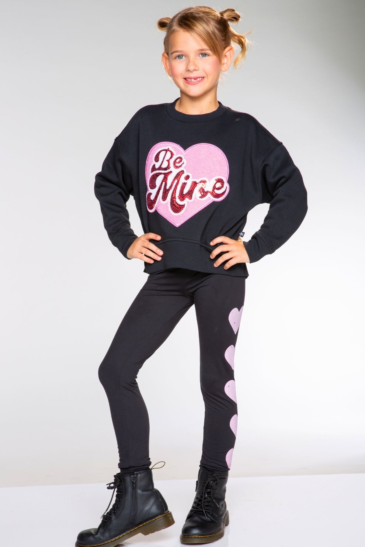 Simply Soft Luxe Mid-Rise Long Legging. - Heather Grey Black Hearts - NEW!