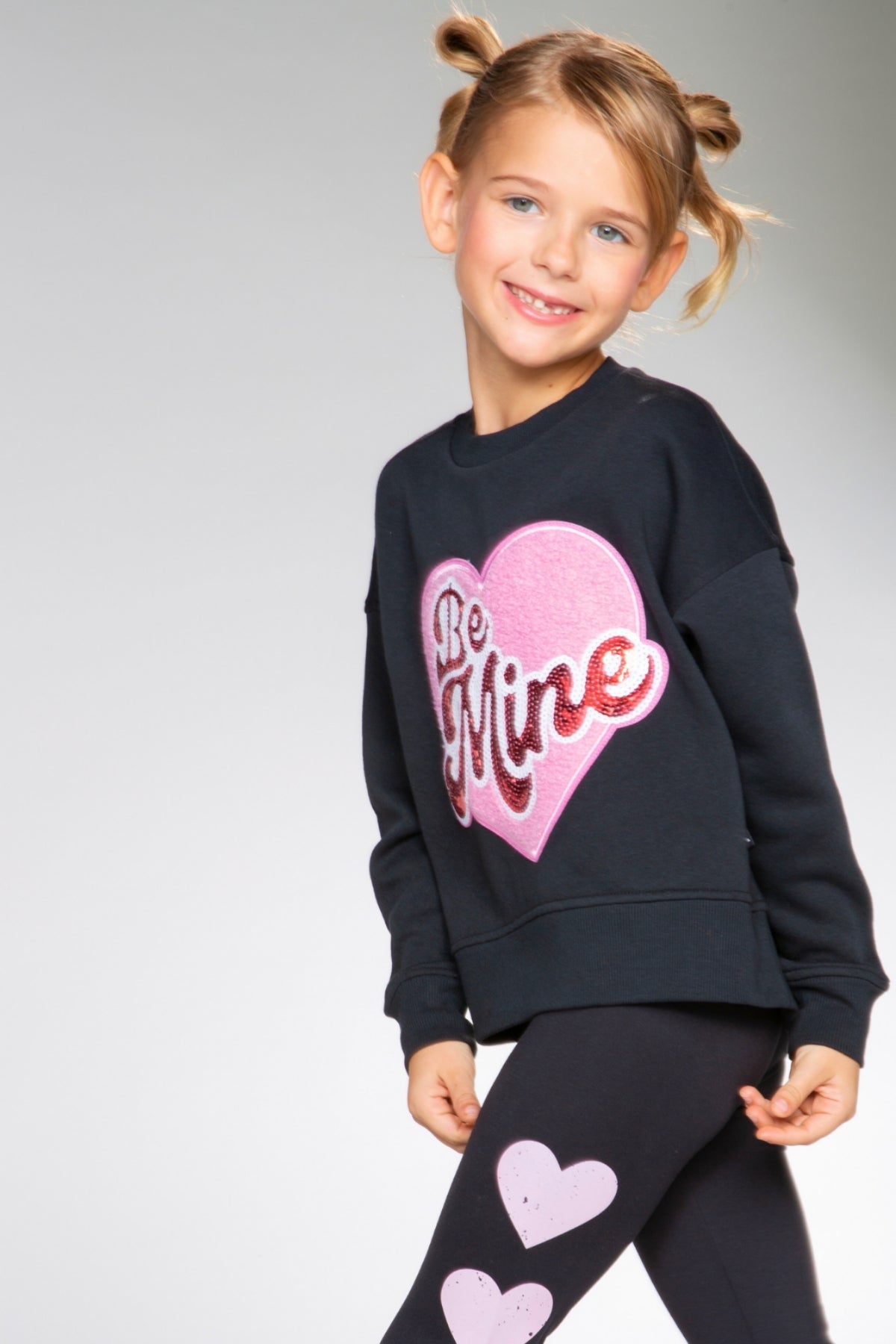 Simply Soft Luxe Mid-Rise Long Legging. - Heather Grey Black Hearts