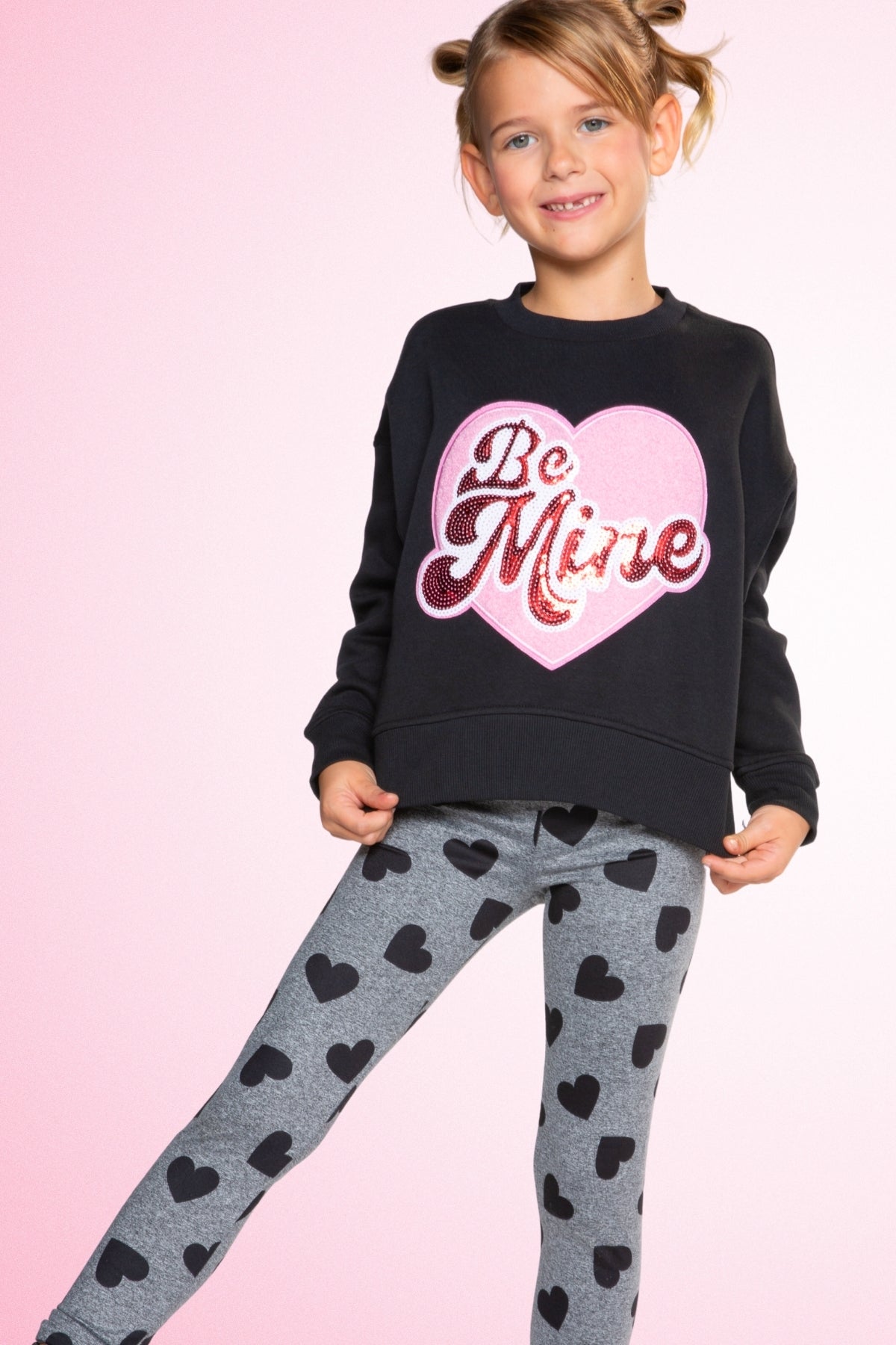 Simply Soft Luxe Mid-Rise Long Legging. - Heather Grey Black Hearts