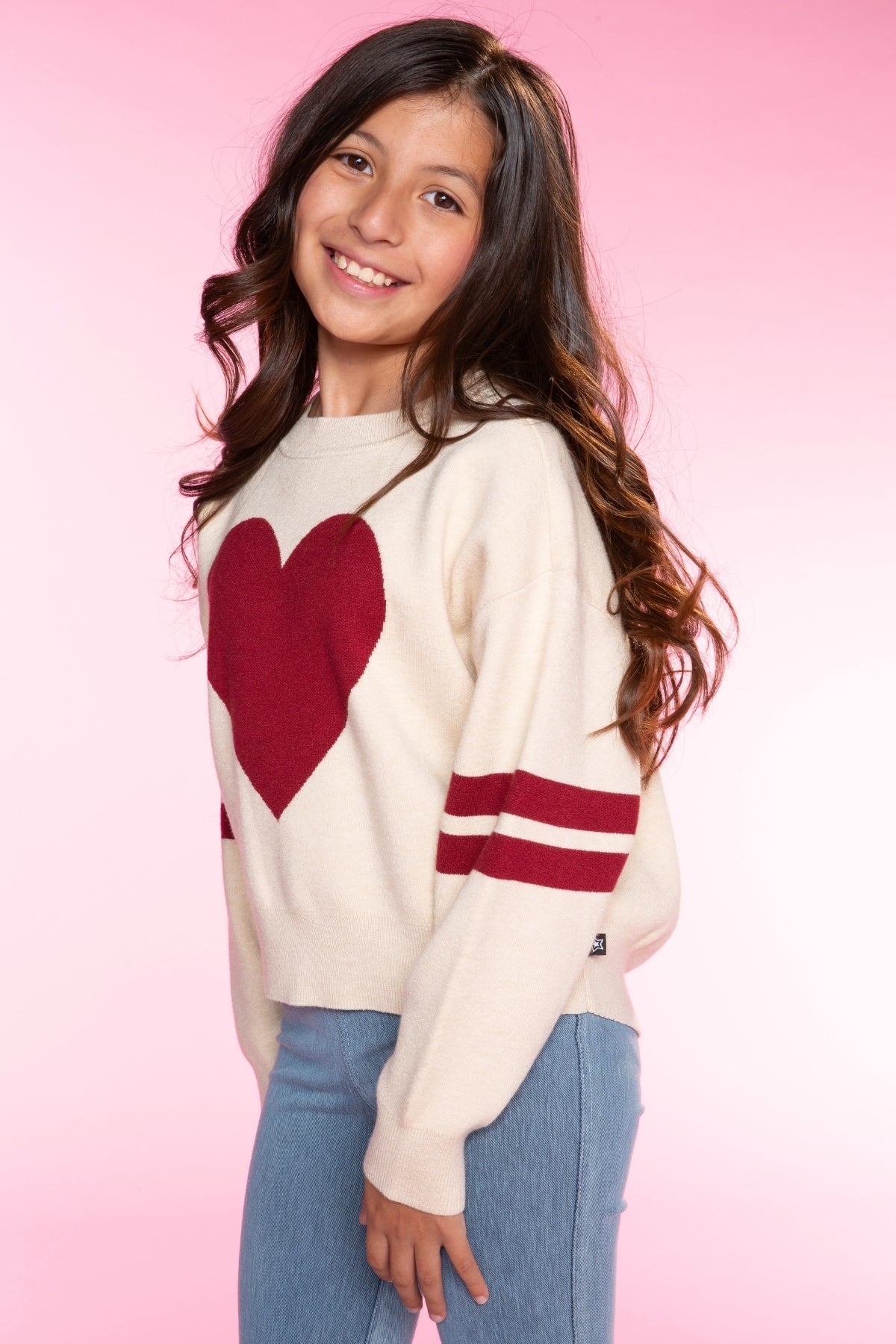 Yummy Soft Crew Neck Sweater - Lt Pink Yellow Lemon