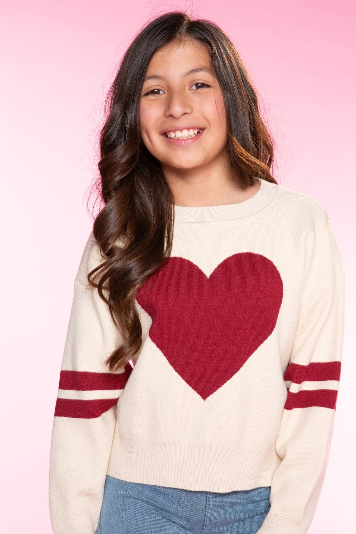 Yummy Soft Crew Neck Sweater - Lt Pink Yellow Lemon