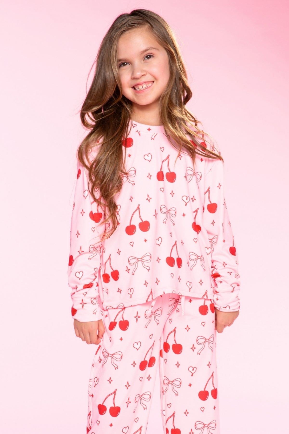 Simply Soft Long Sleeve Easy Tee & Karate Pant - Ivory Cherries & Bears