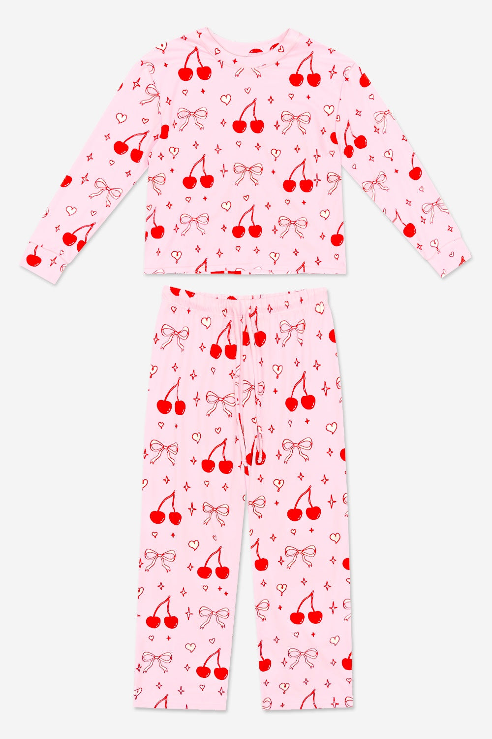 Simply Soft Long Sleeve Easy Tee & Karate Pant - Ivory Cherries & Bears