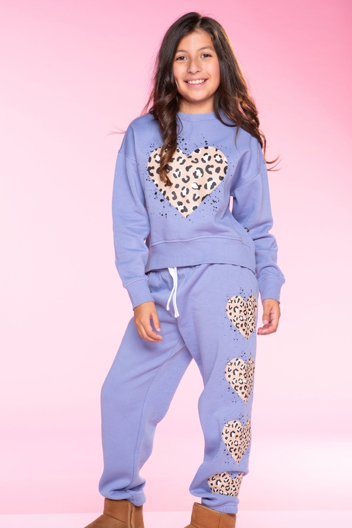 Cloud Soft French Terry Everyday Sweatshirt - Pink Daisy Rainbow