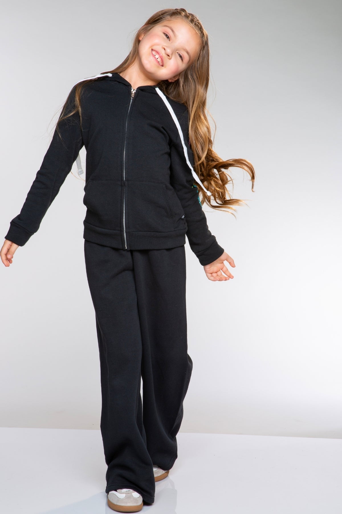 Cotton Soft French Terry Easy Zip Hoodie - Black Dance Tumble Cheer