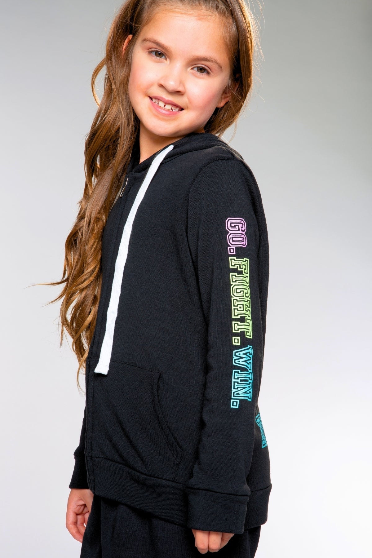 Cotton Soft French Terry Easy Zip Hoodie - Black Dance Tumble Cheer