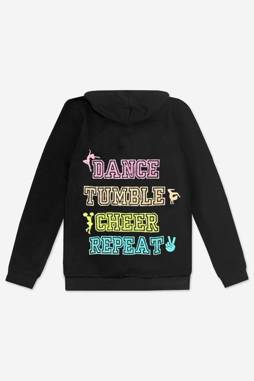 Cotton Soft French Terry Easy Zip Hoodie - Black Dance Tumble Cheer