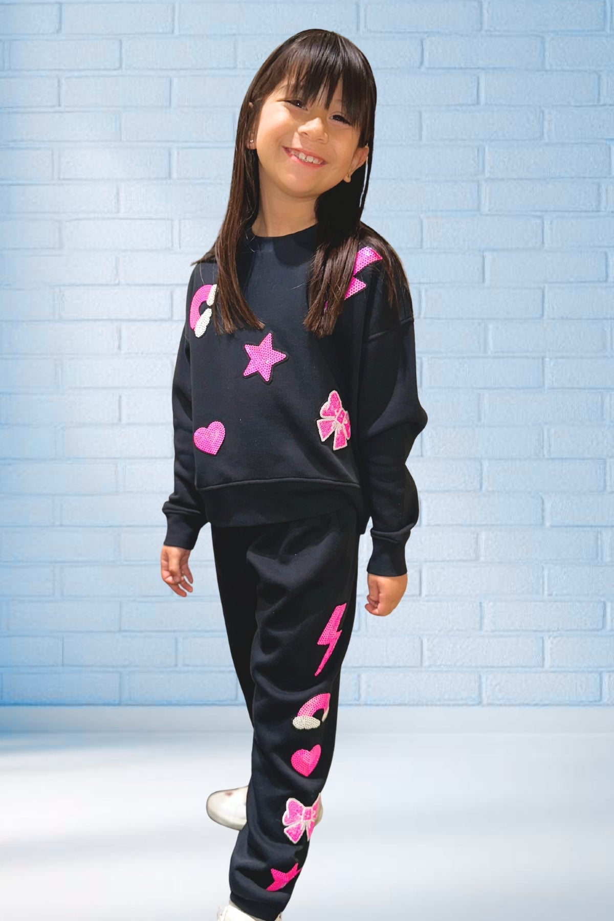 Cloud Soft French Terry Everyday Sweatshirt - Pink Daisy Rainbow