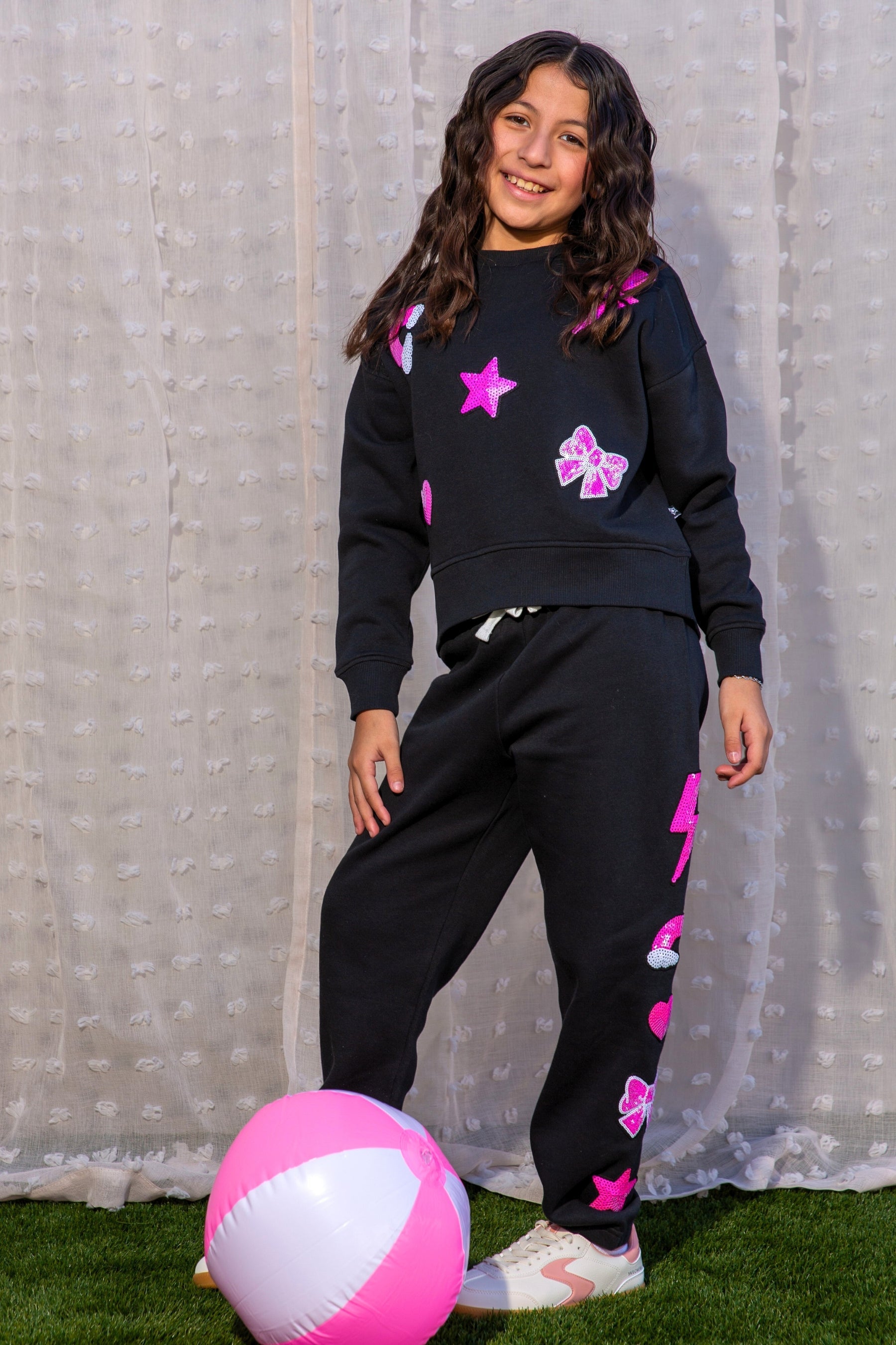 Cloud Soft French Terry Everyday Sweatshirt - Pink Daisy Rainbow