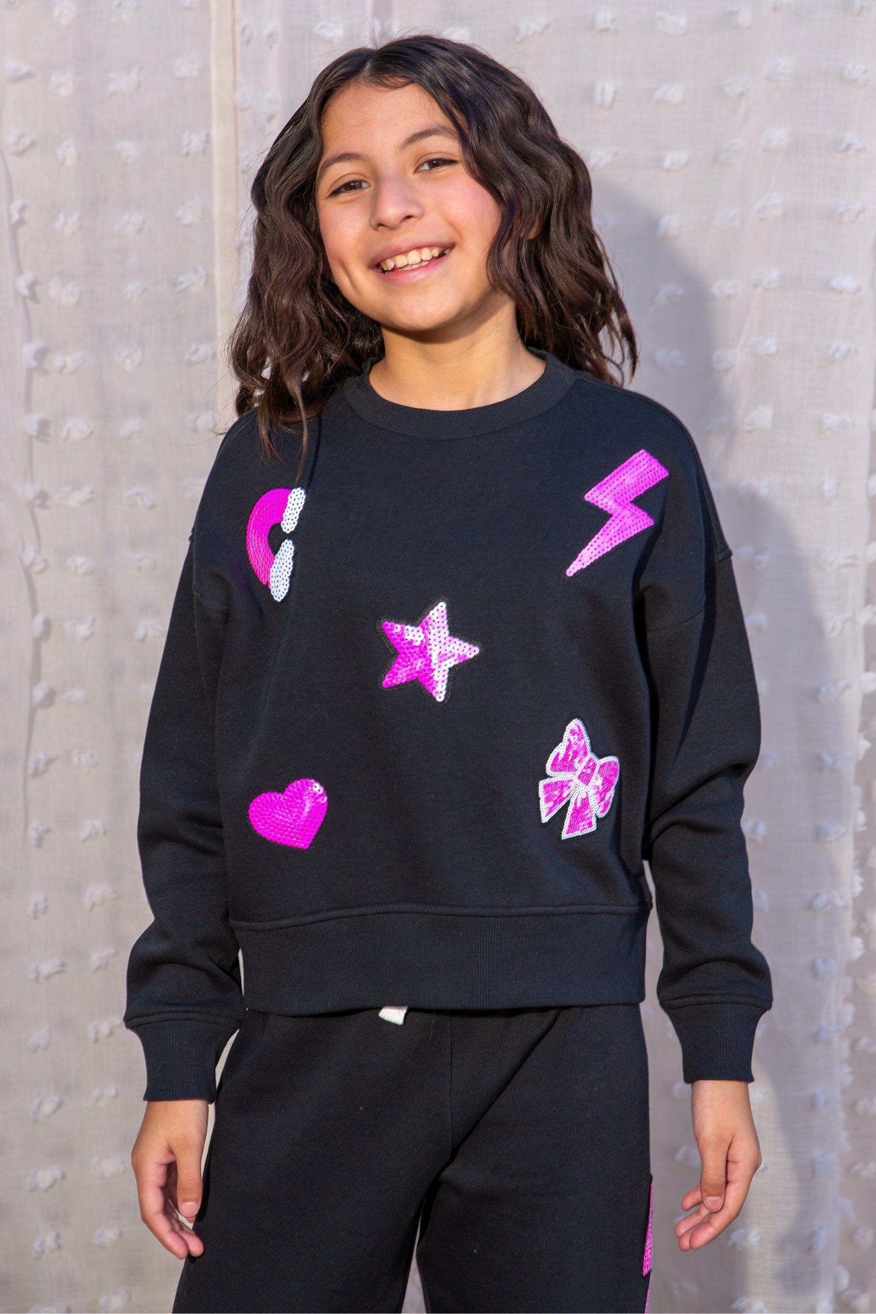 Cloud Soft French Terry Everyday Sweatshirt - Pink Daisy Rainbow
