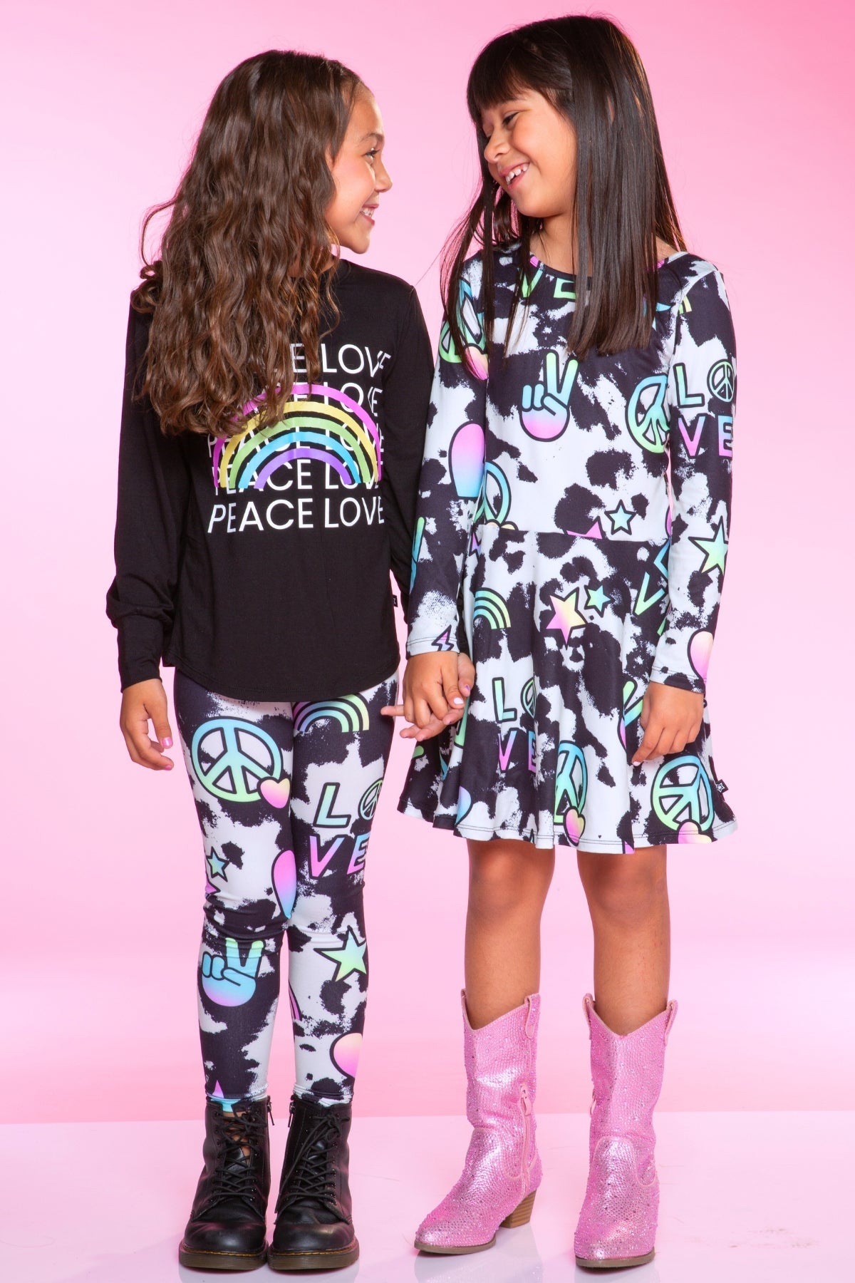 Modal Long Sleeve Shirttail Top - Black Ombre Emojis