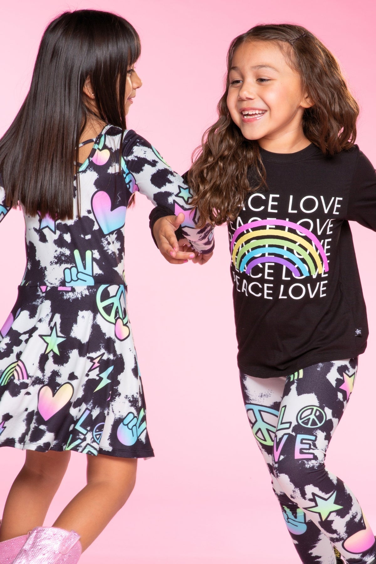 Modal Long Sleeve Shirttail Top - Black Ombre Emojis