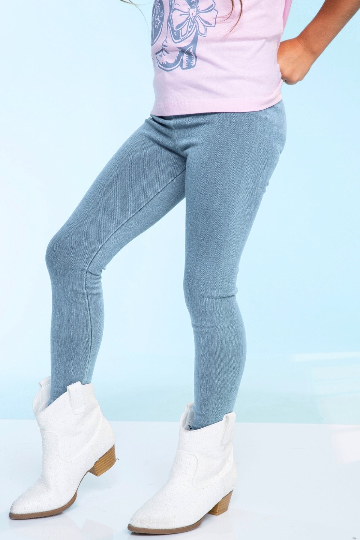 Super Stretch Soft Denim Long Jegging - Light Vintage Denim
