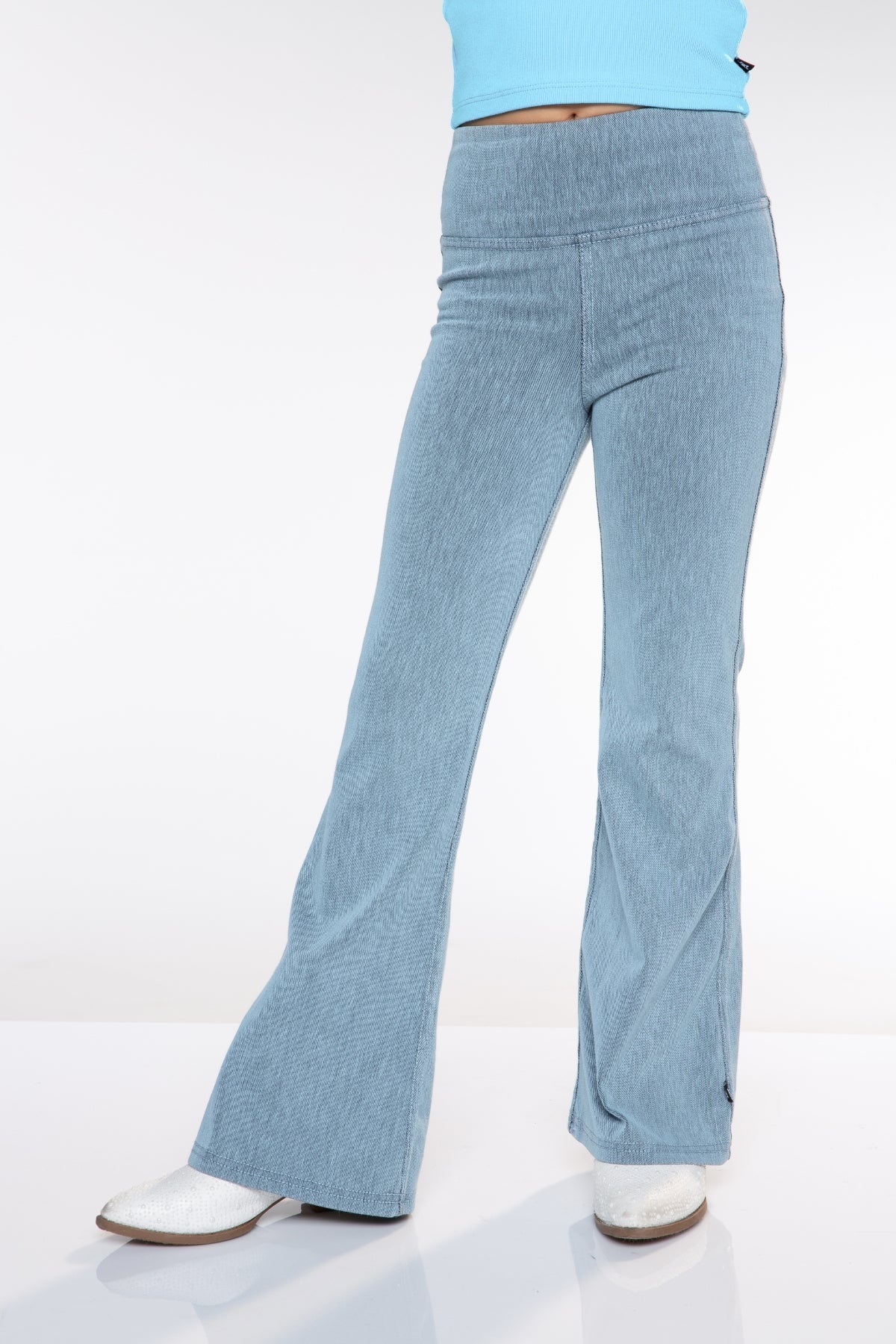 2-Pack Super Stretch Soft Denim Flare Jegging - Light Blue Denim - NEW!