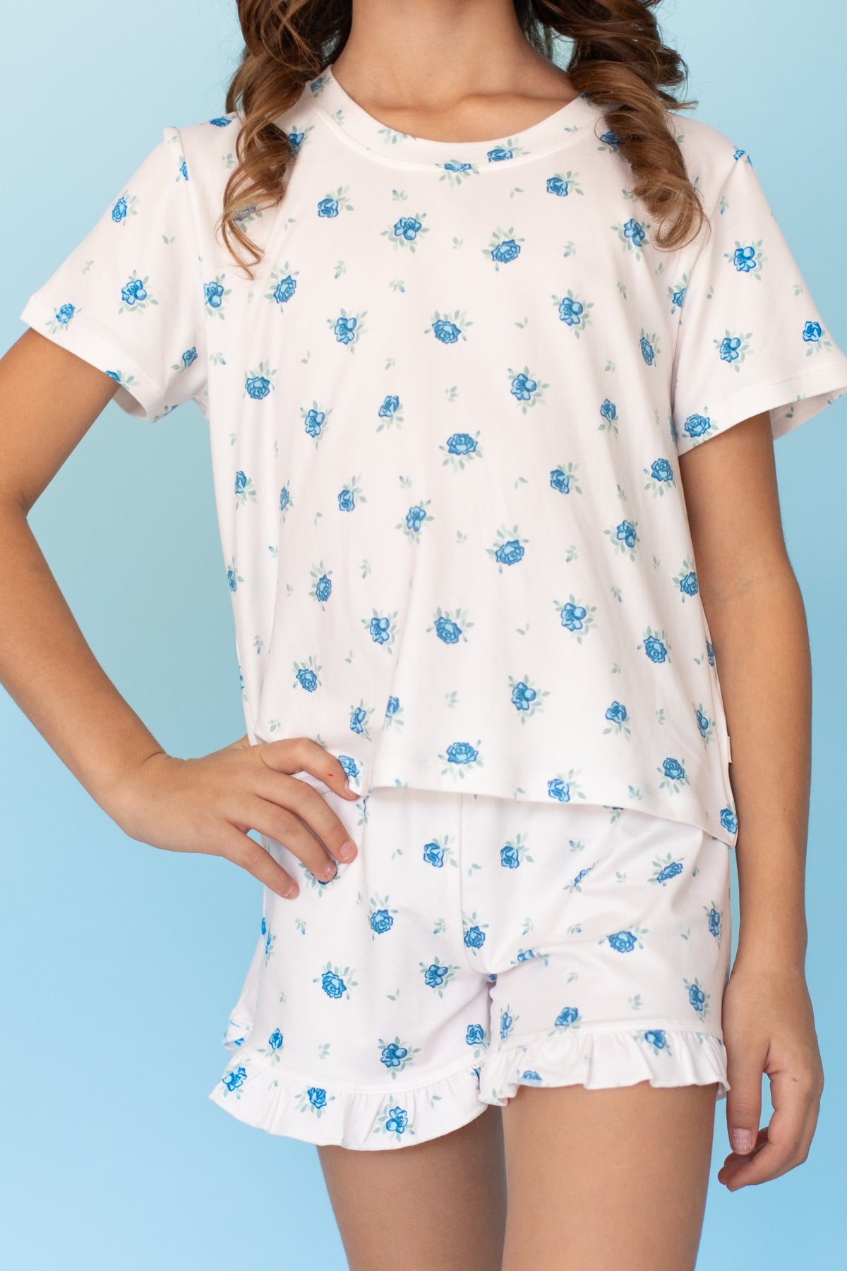Simply Soft Easy Tee & Ruffle Short Pack - Blush Mauve Tie Dye