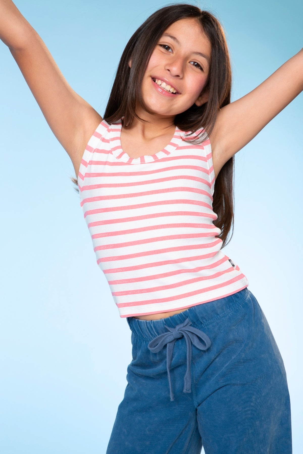 3 Pack Ultra-Soft Ribbed Scoop Racer Tank - Lt Blue Ditsy Floral | Lt Pink Ditsy Floral | Ivory Pink Stripe