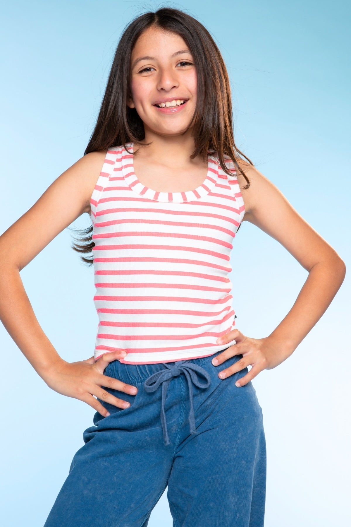 Ultra-Soft Ribbed Scoop Racer Tank - Petal Pink