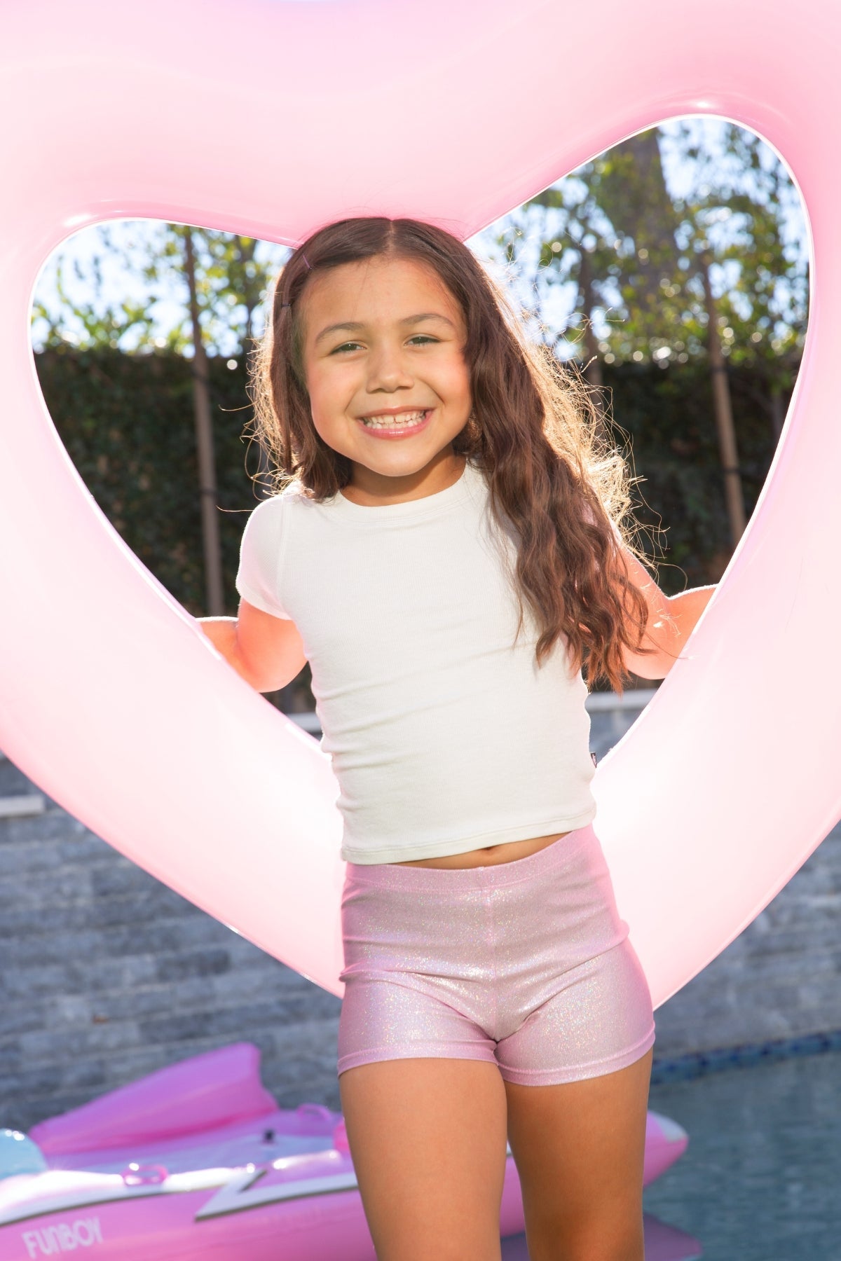 High Shine Under Dress & Tumble Short - Pink Glitter