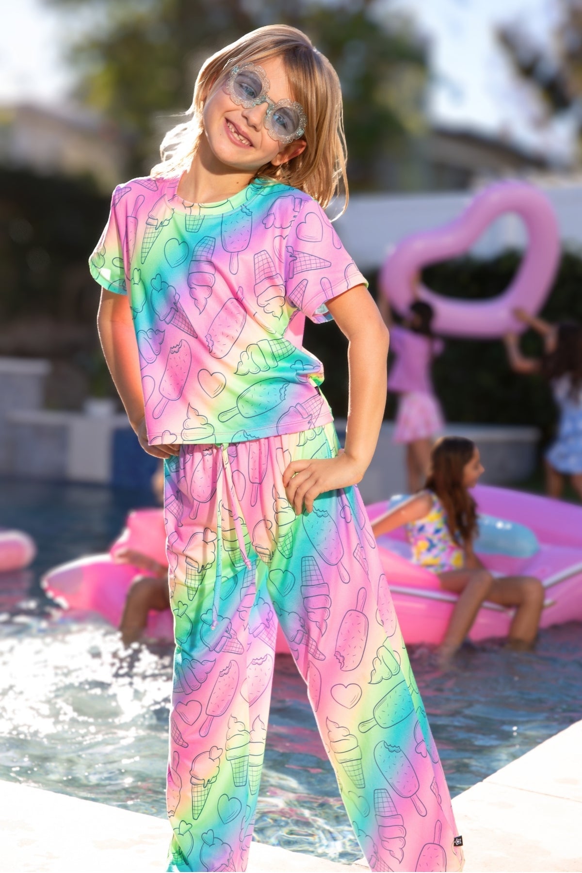 Simply Soft Easy Tee & Karate Pant - Pink Gingham Leopard